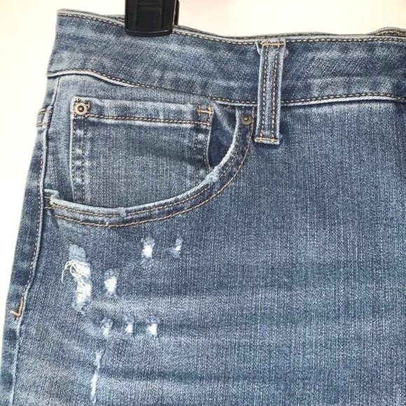 Time And Tru Womens 16 Petite High Rise Skinny Jeans Light Wash Distressed Denim - Picture 3 of 10